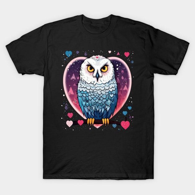 Snowy Owl Valentine Day T-Shirt by JH Mart